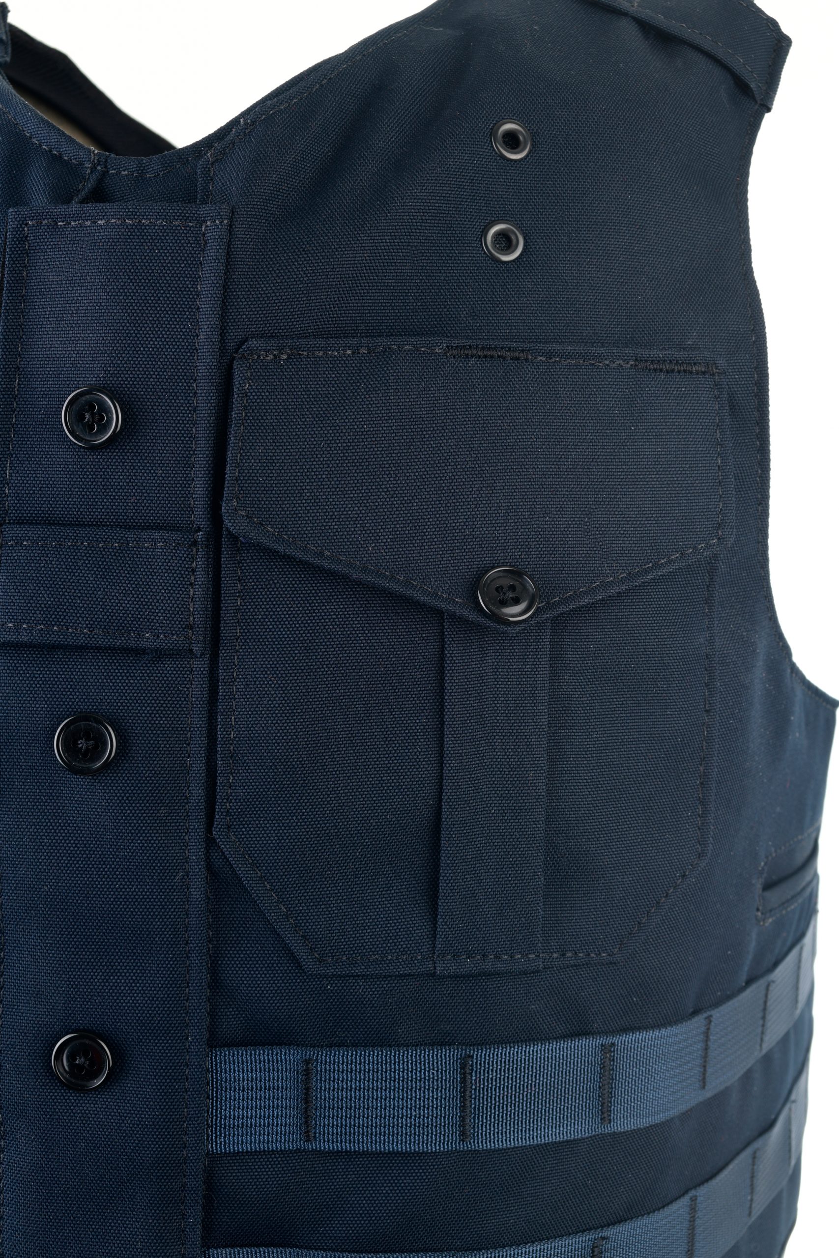 HighCom Armor Trooper UDC Utility Dress Shirt LAPD Blue Pocket Detail Closeup