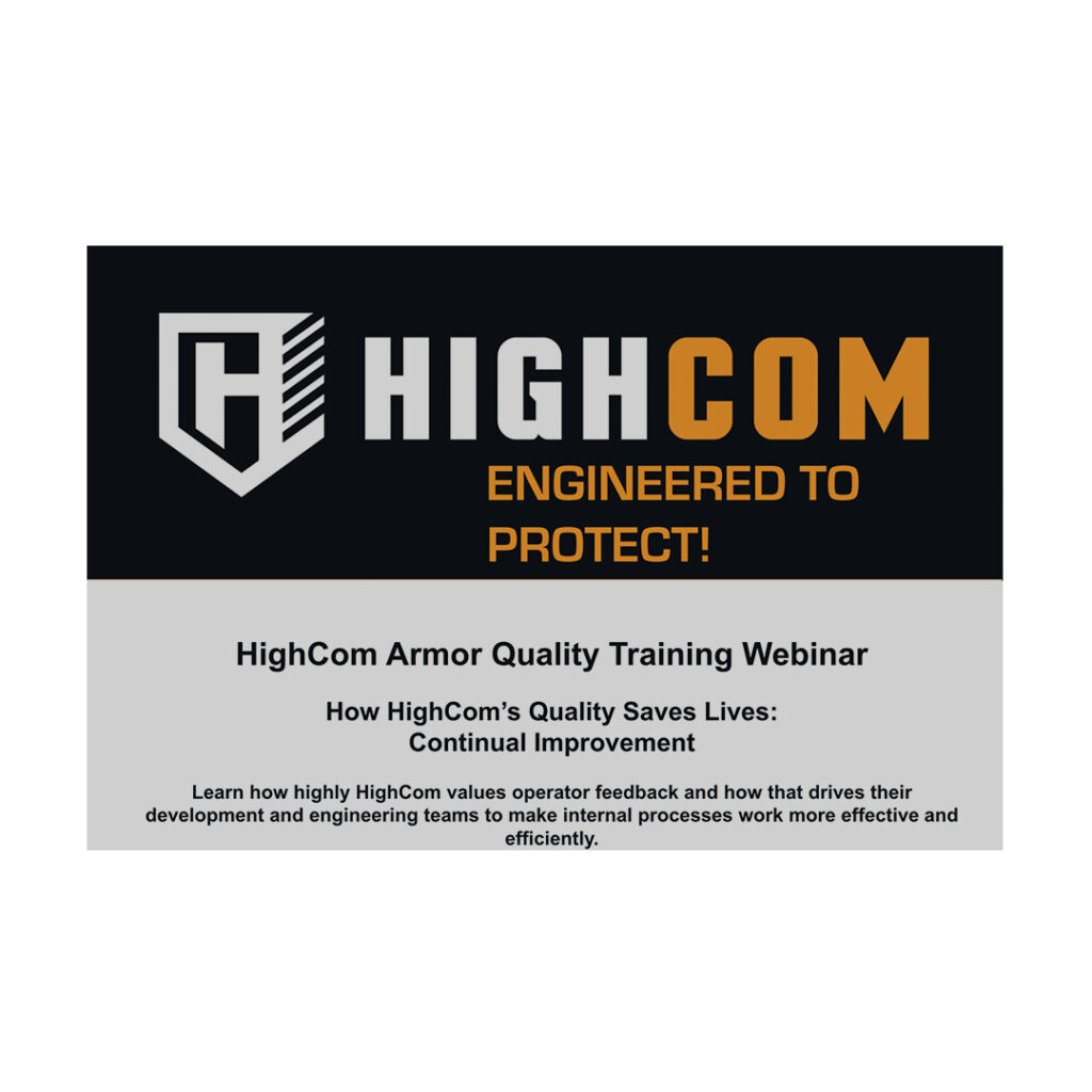 HighCom Armor Training Webinar Screenshot