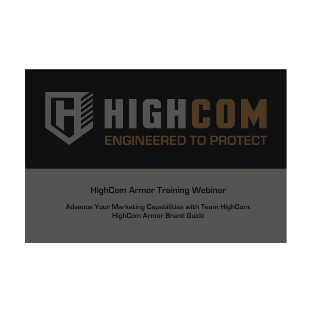 HighCom Armor Training Webinar Screenshot